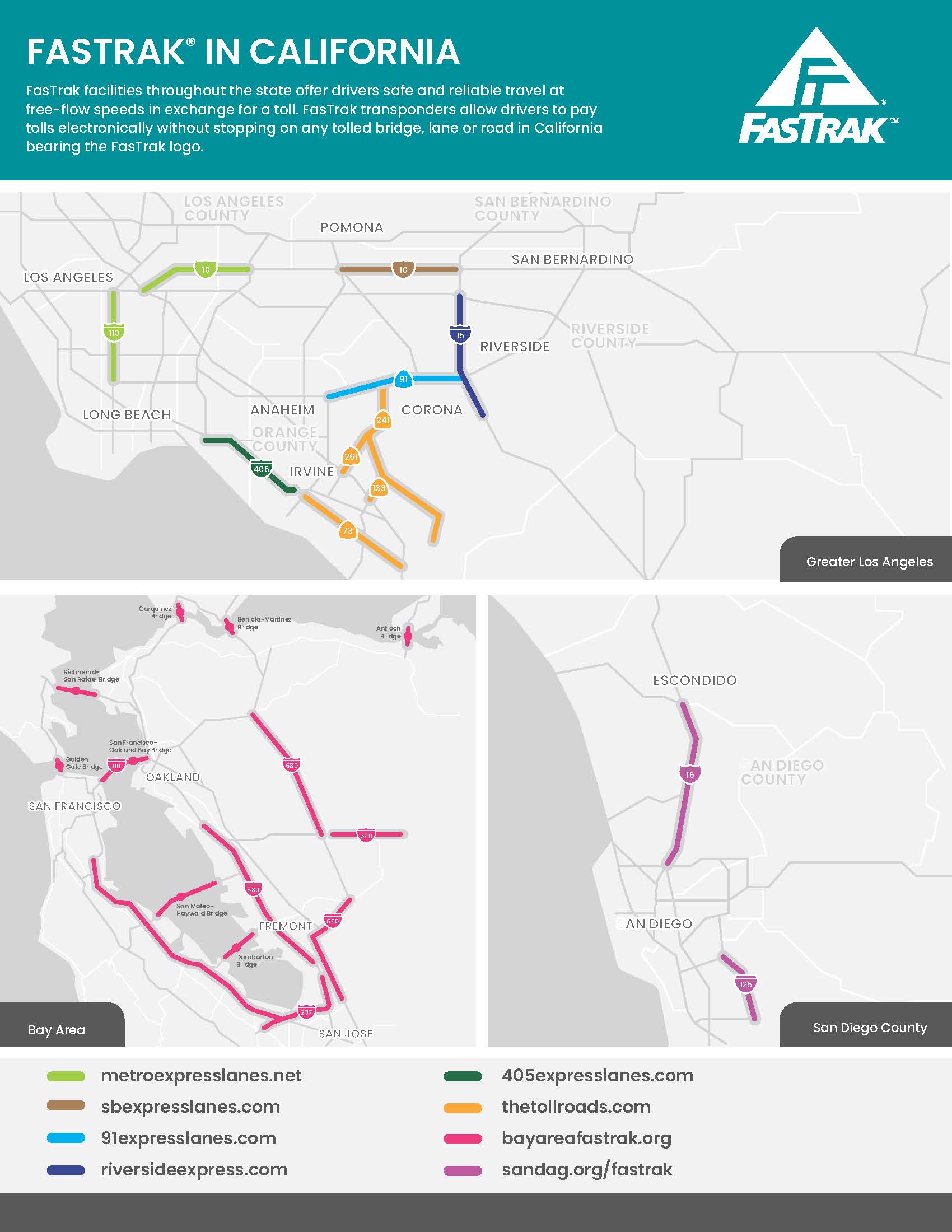 405ExpressLanes Fastrack in California Map