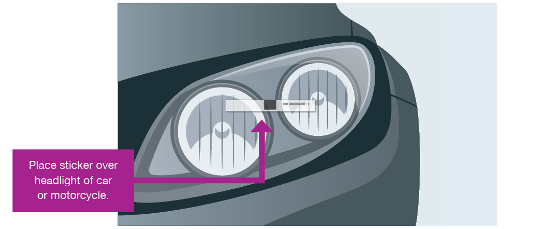 Position on the headlamp