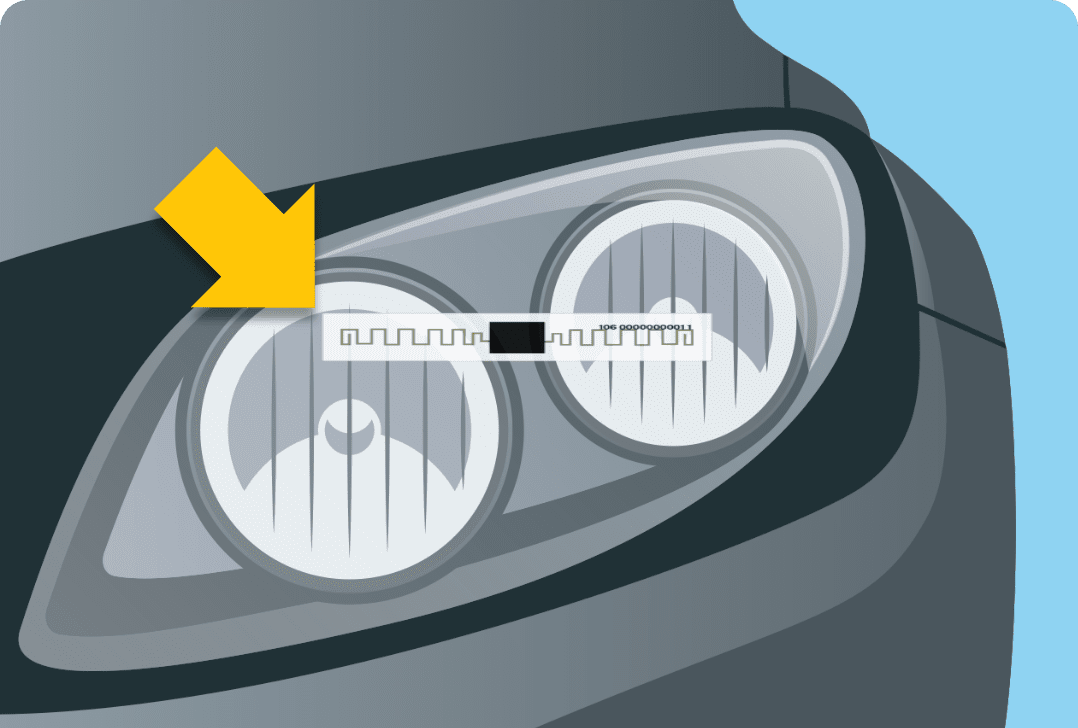 image of transponder on headlight